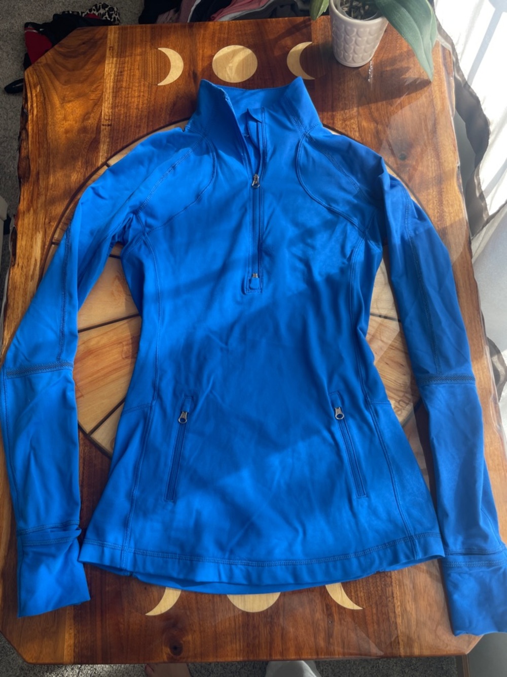 lululemon - Bright royal blue quarter zip with fun details